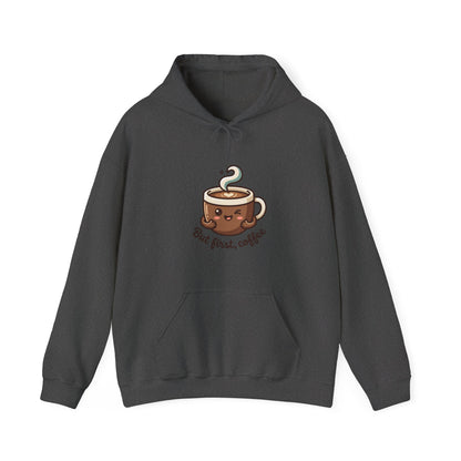 Hoodie — Cute "But First, Coffee" Coffee Cup Graphic Hoodie