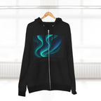 Aurora Wave Zip Hoodie — Northern Lights Abstract Graphic Hoodie