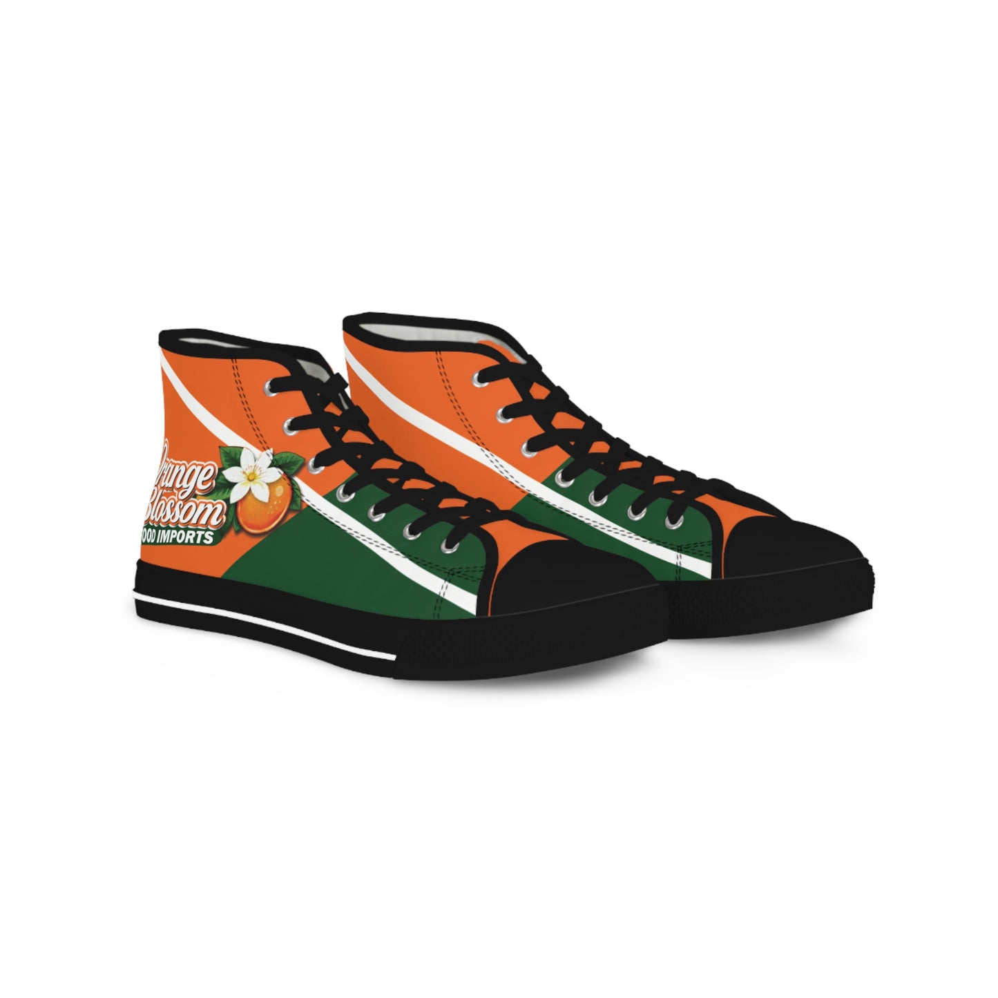 Orange Blossom Men's Personalized High Top Sneakers