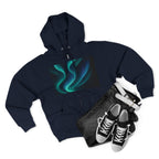 Aurora Wave Zip Hoodie — Northern Lights Abstract Graphic Hoodie