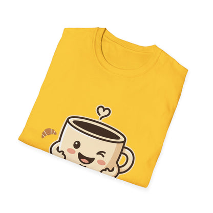 Coffee Cup T-Shirt — "Daily Hug" Cute Kawaii Coffee Tee