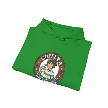 Coffee Mama Hoodie - Cute Retro Coffee Lover Pullover ("Coffee Mama - Fueled by Caffeine")