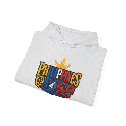 Philippines Retro Surf Hoodie – Vintage Flag Sun & Waves Pullover