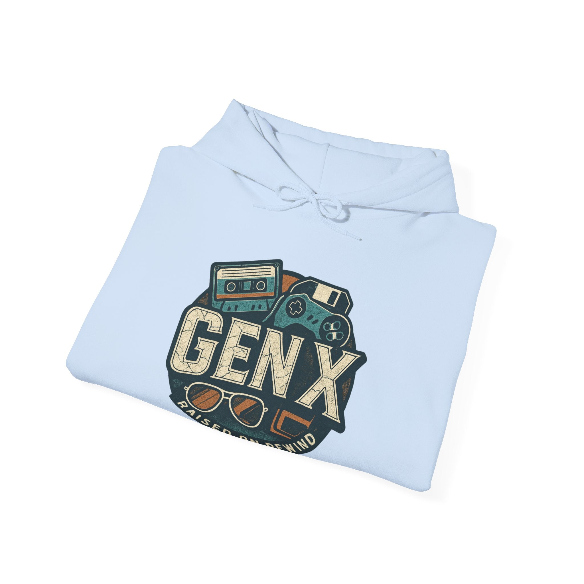 Gen X Hoodie – Retro Raised on Rewind Graphic Sweatshirt