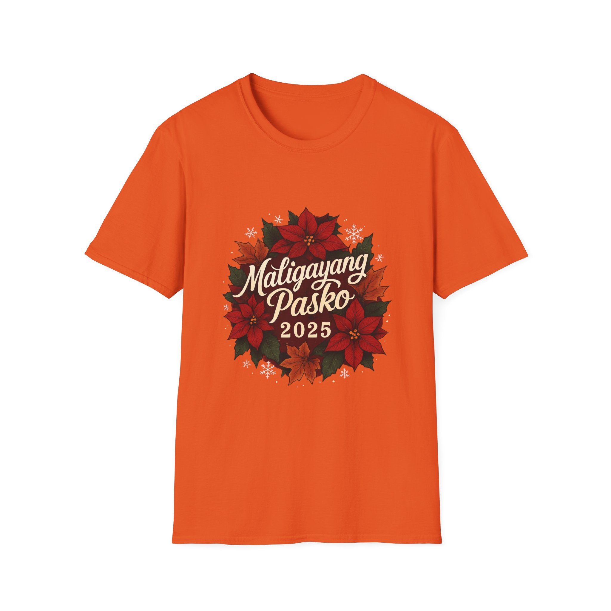 Maligayang Pasko 2025 T-Shirt — Filipino Christmas Poinsettia Holiday Tee