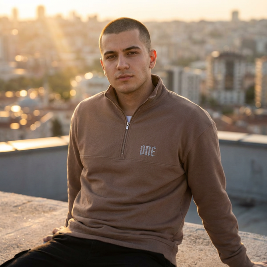 ONE Black Quarter-Zip Pullover - Textured Knit Casual Top