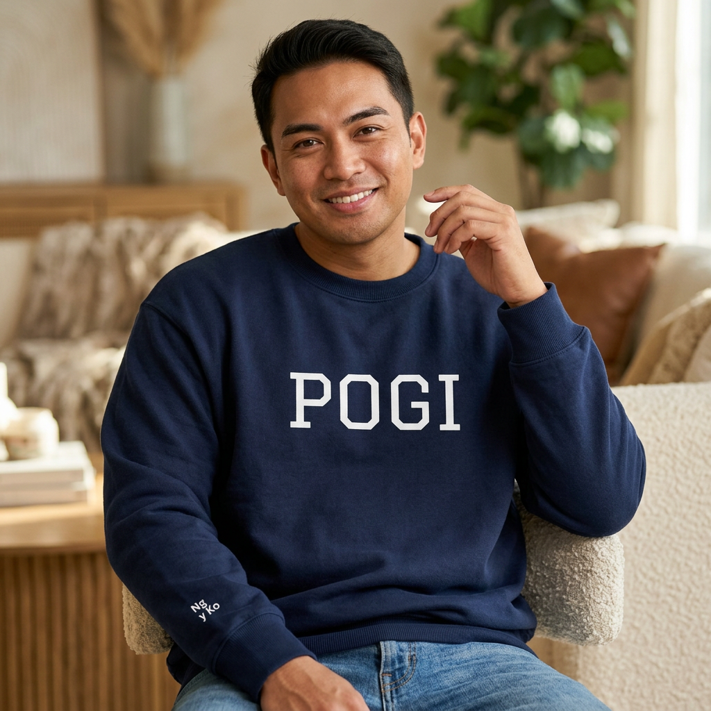 Embroidered POGI Sabi ng nanay ko Crewneck Sweatshirt — Bold Filipino Pride Pullover