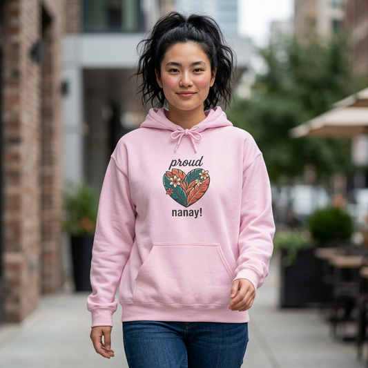 Proud Nanay Hoodie – Floral Heart Filipino Mom Gift