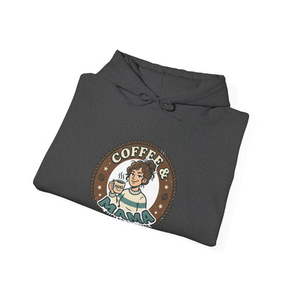 Coffee Mama Hoodie - Cute Retro Coffee Lover Pullover ("Coffee Mama - Fueled by Caffeine")