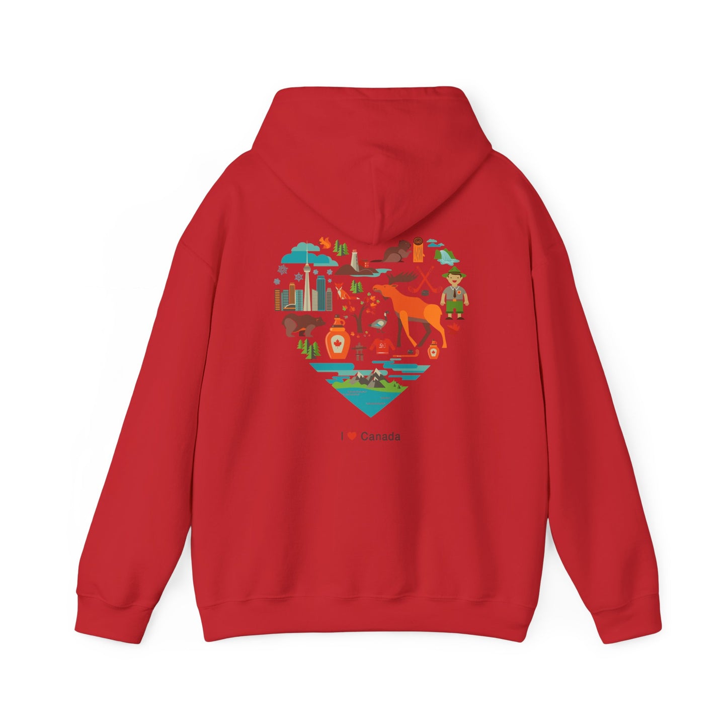 Canada Flag Hoodie – Vintage Canada Text & Maple Leaf Pullover