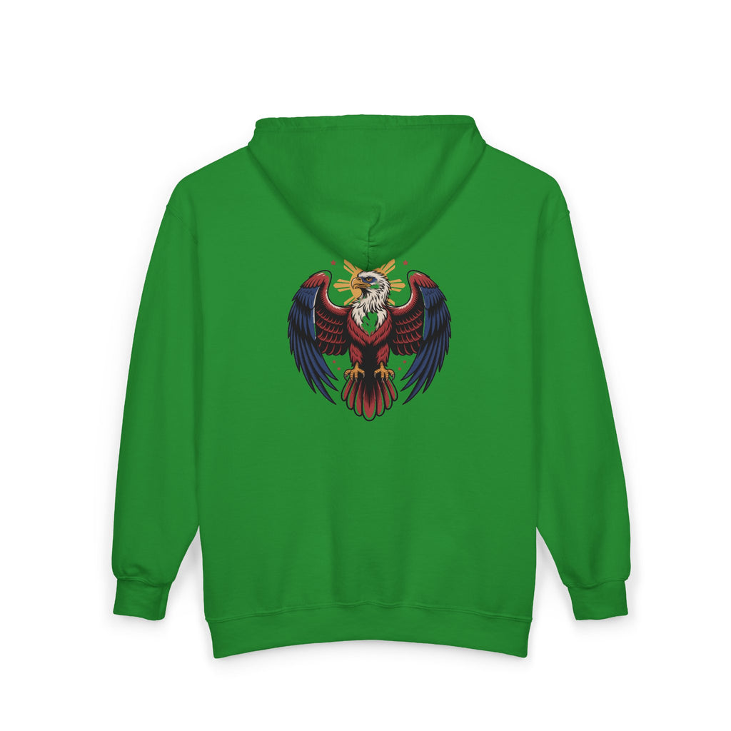 Eagle Crest Zip Hoodie — Crowned Heraldic Eagle Full-Zip Sweatshirt