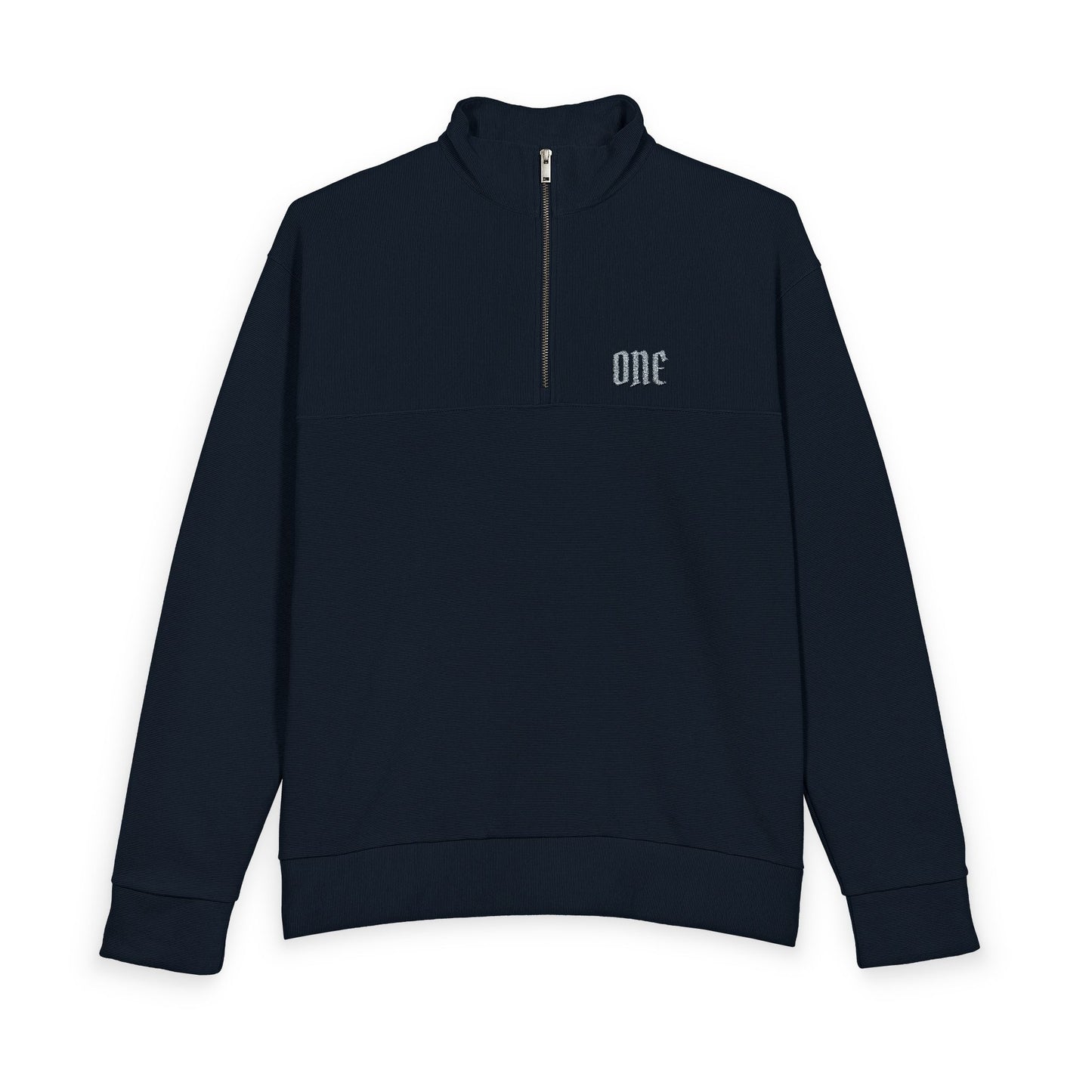 ONE Black Quarter-Zip Pullover - Textured Knit Casual Top