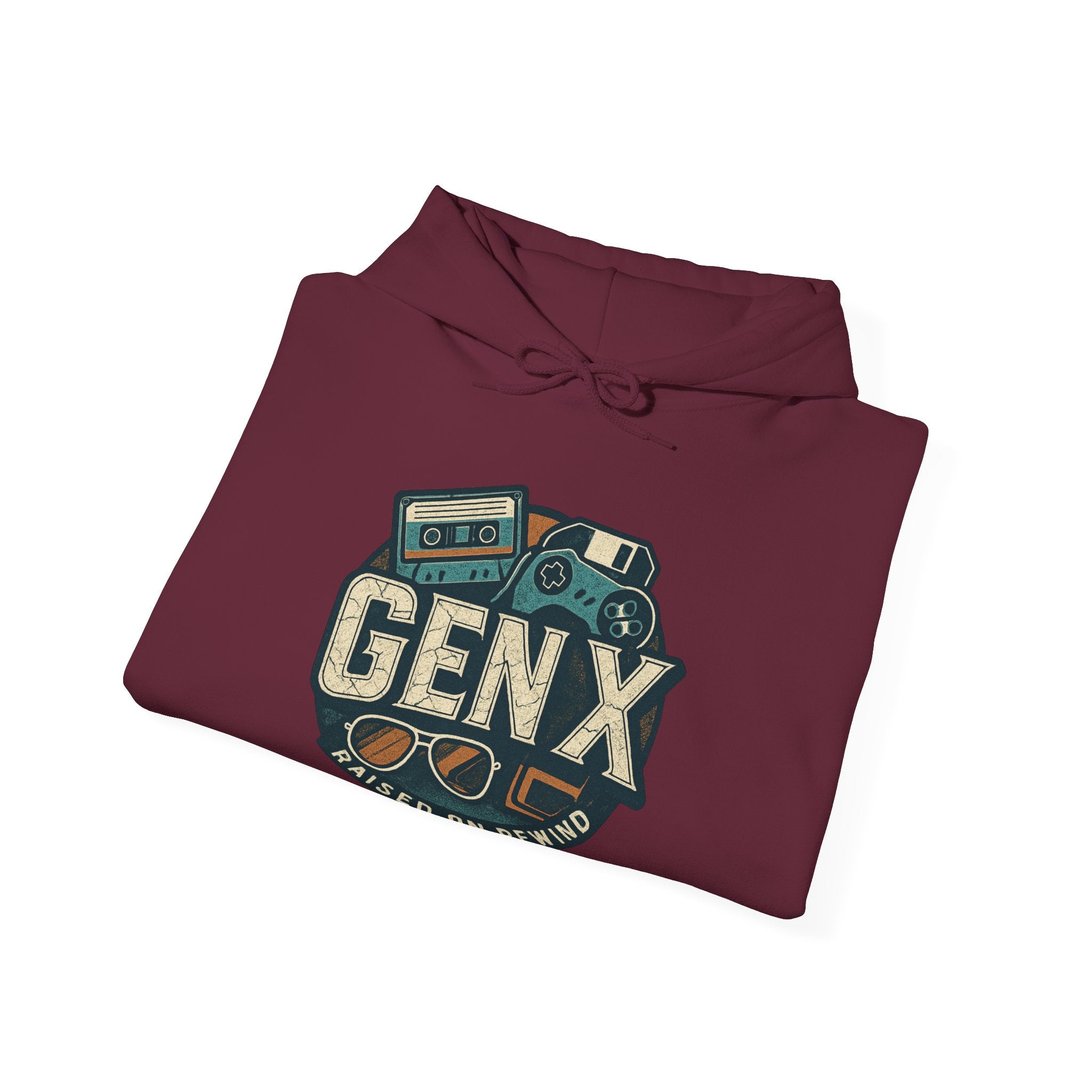 Gen X Hoodie – Retro Raised on Rewind Graphic Sweatshirt