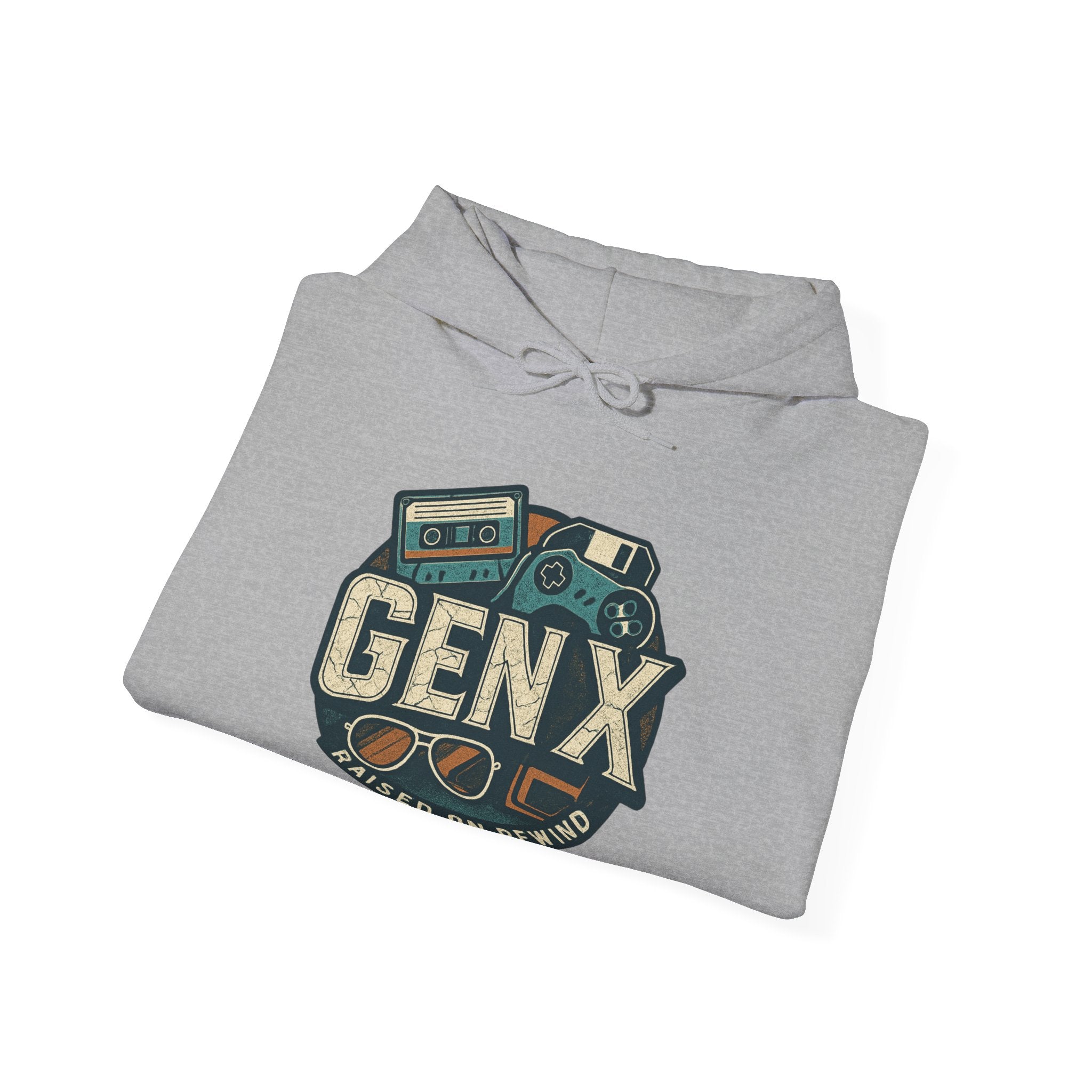 Gen X Hoodie – Retro Raised on Rewind Graphic Sweatshirt