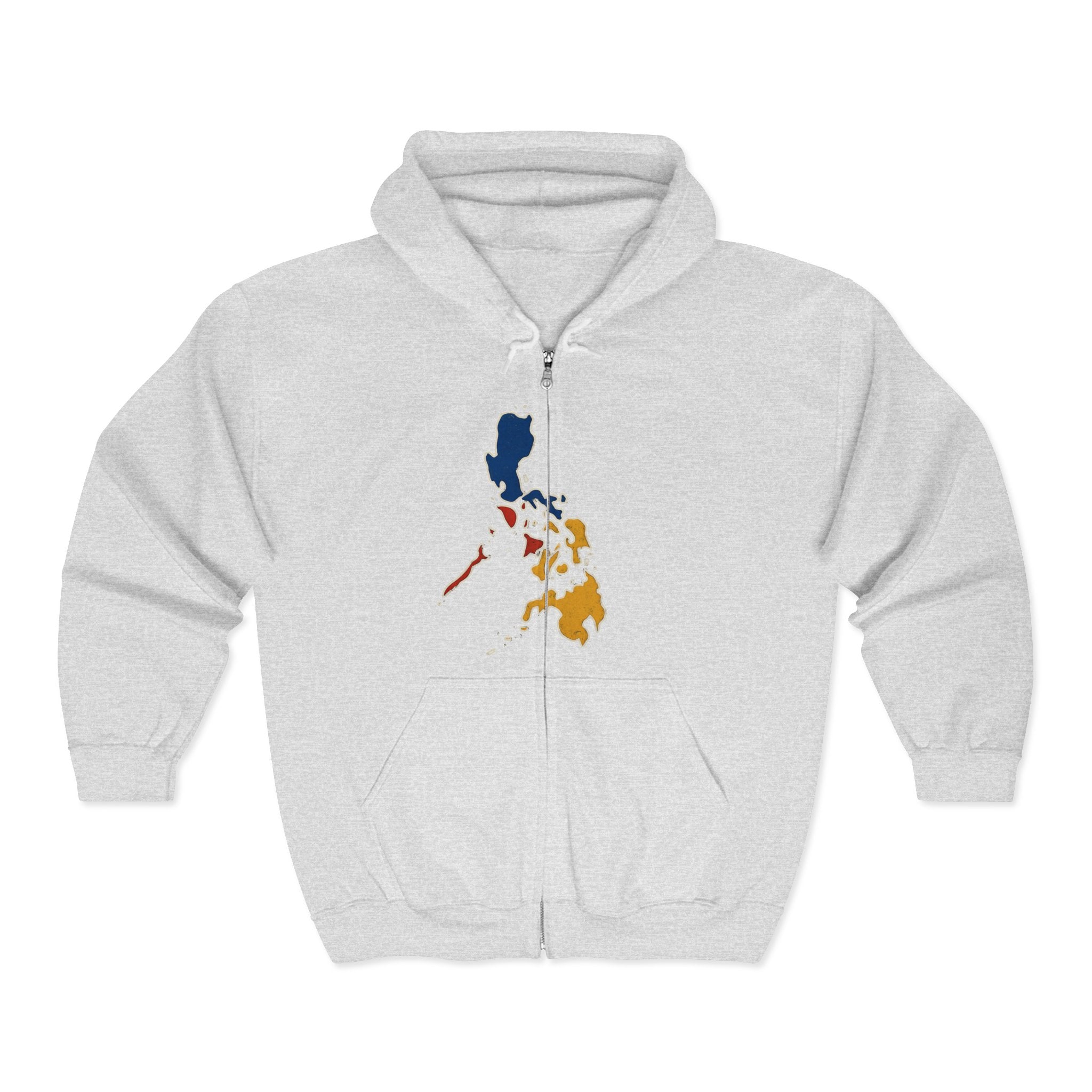 Philippines Map & Golden Eagle Zip Hoodie — Filipino Pride Full-Zip Sweatshirt