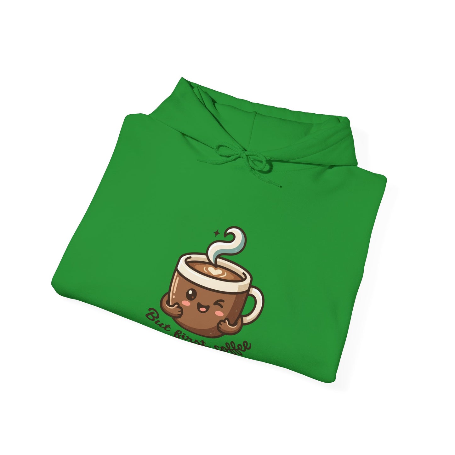 Hoodie — Cute "But First, Coffee" Coffee Cup Graphic Hoodie
