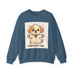 Looking for Hugs Sweatshirt — Cute Puppy Graphic Crewneck