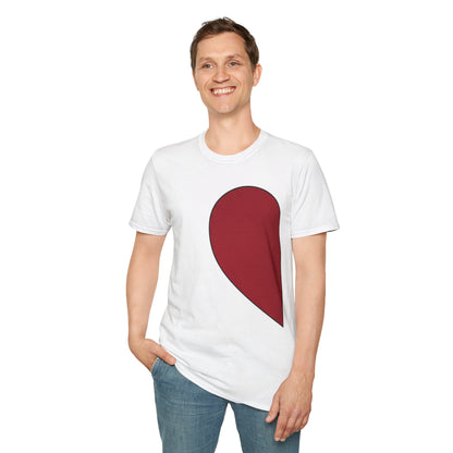 Half Heart Graphic T‑Shirt — Minimal Red Heart Tee
