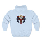Eagle Crest Zip Hoodie — Crowned Heraldic Eagle Full-Zip Sweatshirt