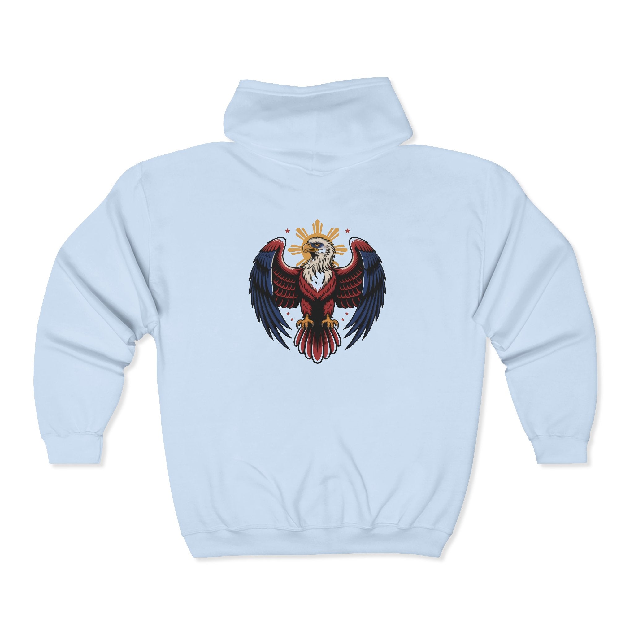 Eagle Crest Zip Hoodie — Crowned Heraldic Eagle Full-Zip Sweatshirt