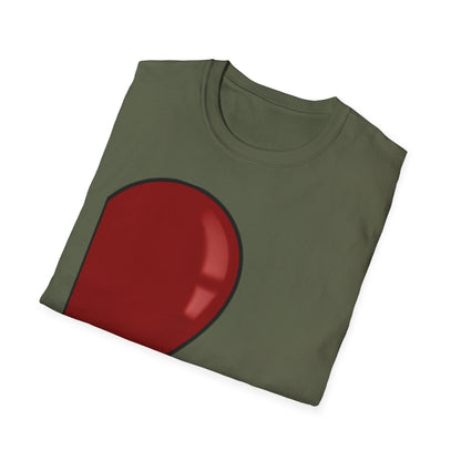 Half- Heart Half-Design T-Shirt — Minimal Red Heart Graphic Tee
