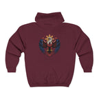 Eagle Crest Zip Hoodie — Crowned Heraldic Eagle Full-Zip Sweatshirt