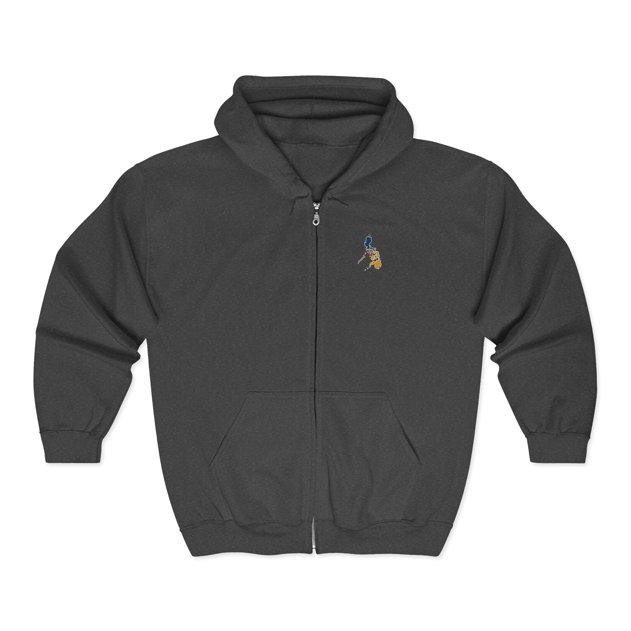 Eagle Crest Zip Hoodie — Crowned Heraldic Eagle Full-Zip Sweatshirt