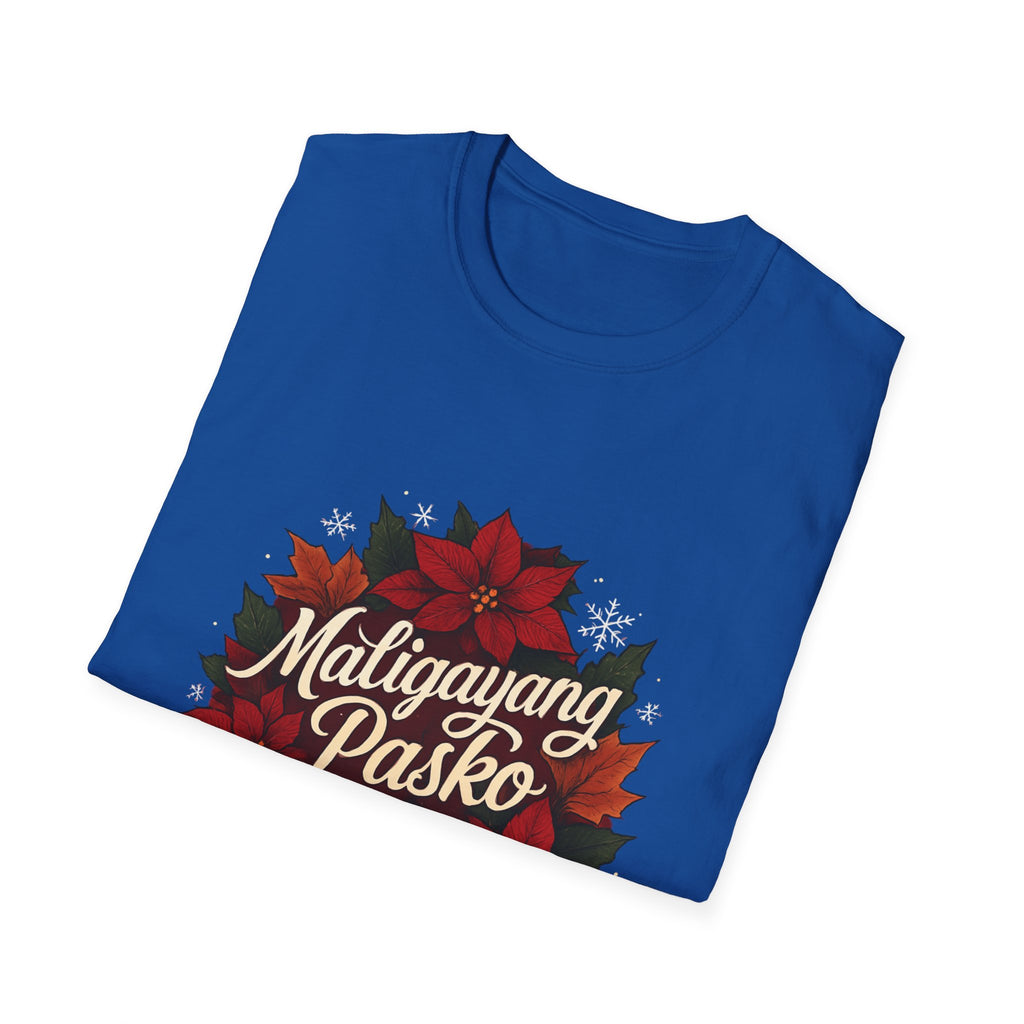 Maligayang Pasko 2025 T-Shirt — Filipino Christmas Poinsettia Holiday Tee