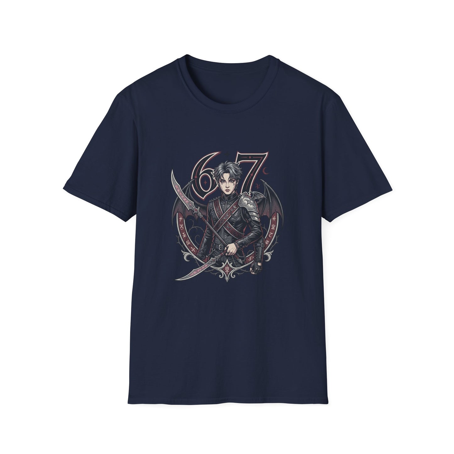 Gothic Demon Hunter T-Shirt — Knight with Wings Illustration