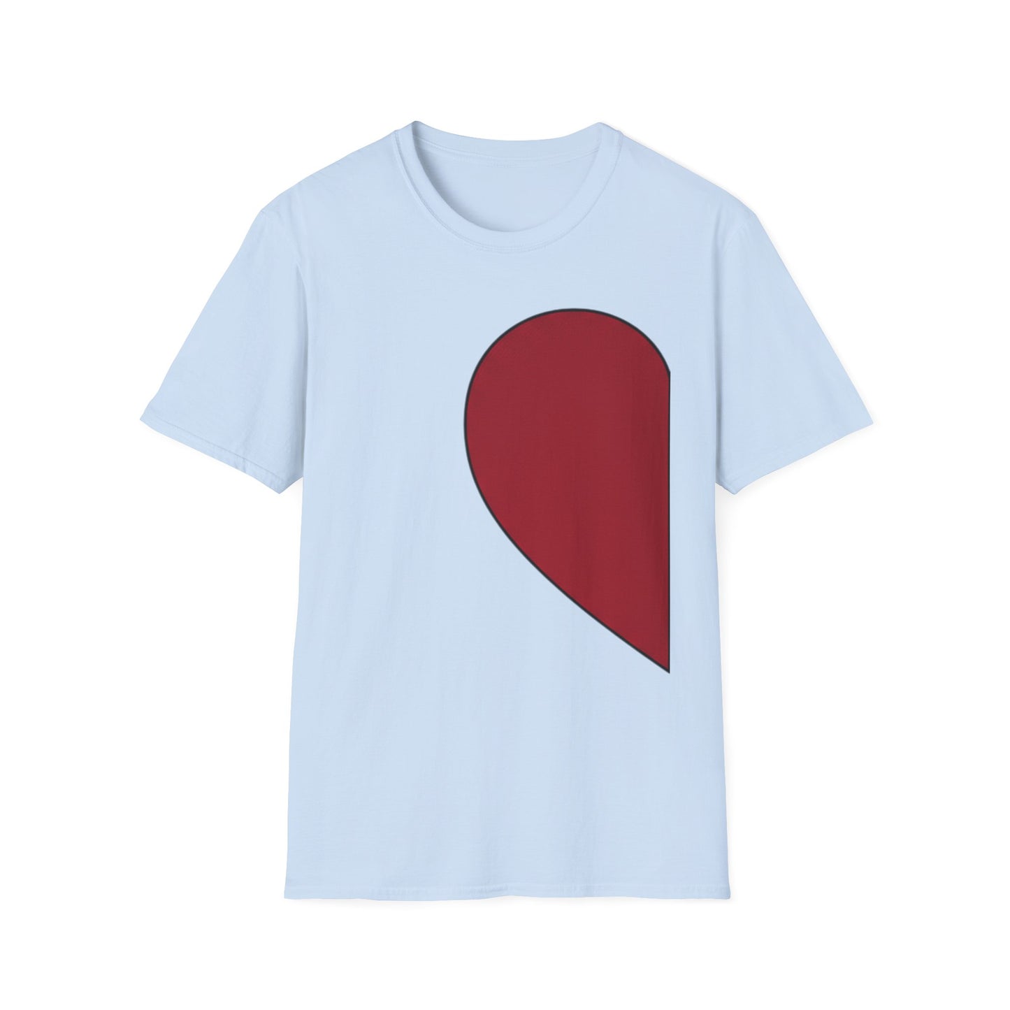Half Heart Graphic T‑Shirt — Minimal Red Heart Tee