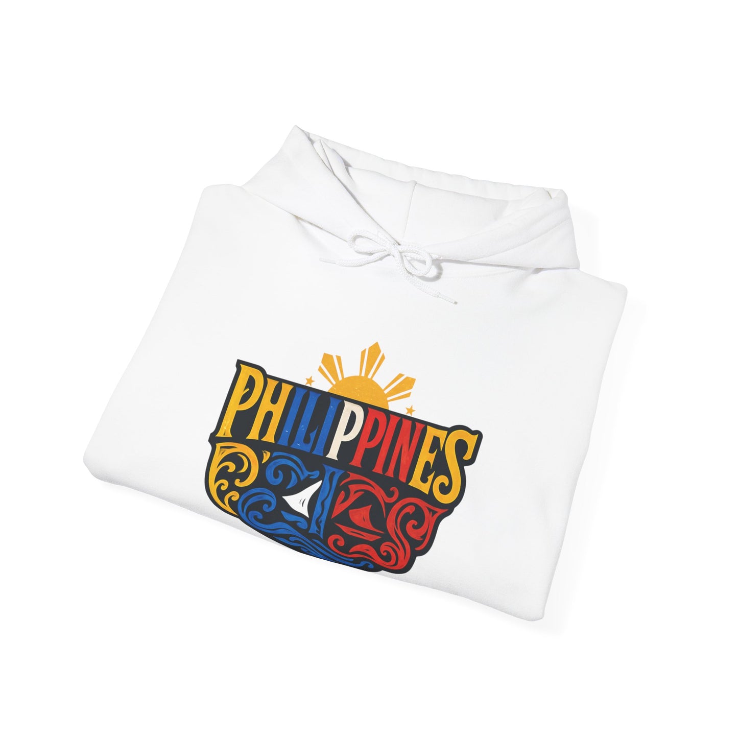 Philippines Retro Surf Hoodie – Vintage Flag Sun & Waves Pullover