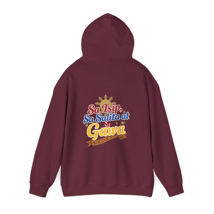 Proud Pinoy  Sa Isip Sa Salita at Sa Gawa Hoodie — Filipino Heritage Pullover