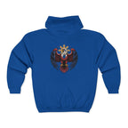 Eagle Crest Zip Hoodie — Crowned Heraldic Eagle Full-Zip Sweatshirt