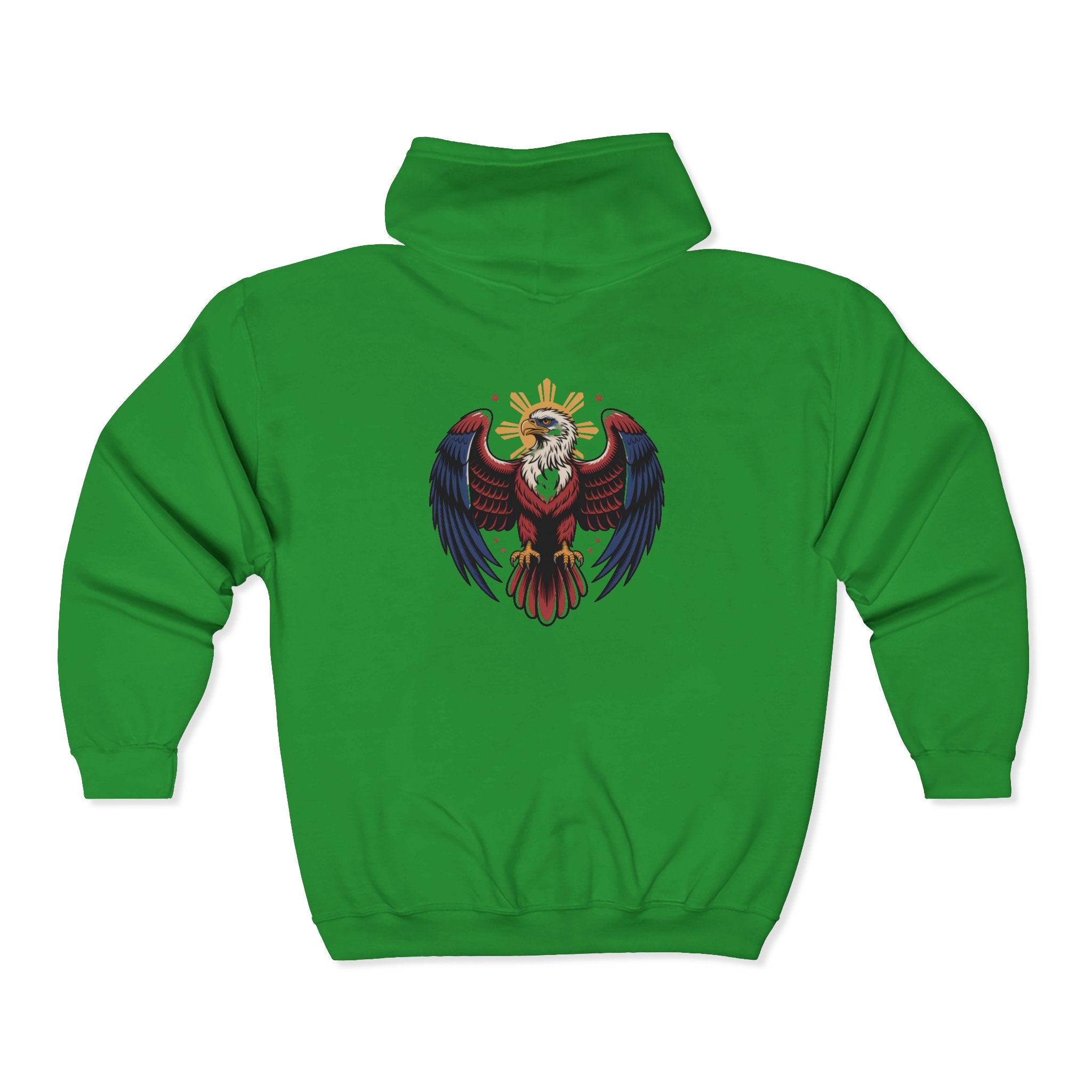 Eagle Crest Zip Hoodie — Crowned Heraldic Eagle Full-Zip Sweatshirt