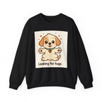 Looking for Hugs Sweatshirt — Cute Puppy Graphic Crewneck
