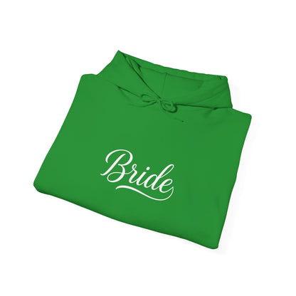 "Bride" White Script Hoodie — Bridal Wedding Party Pullover