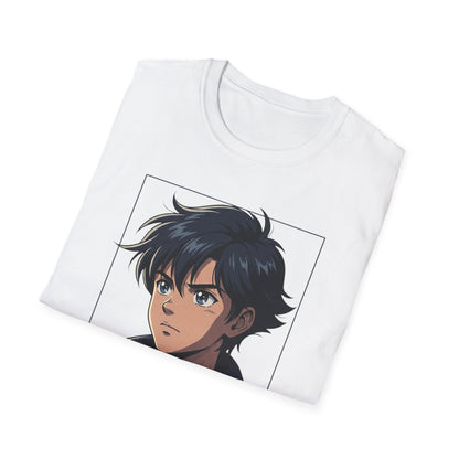 Anime Boy Portrait T‑Shirt — Retro "90's" Back Print
