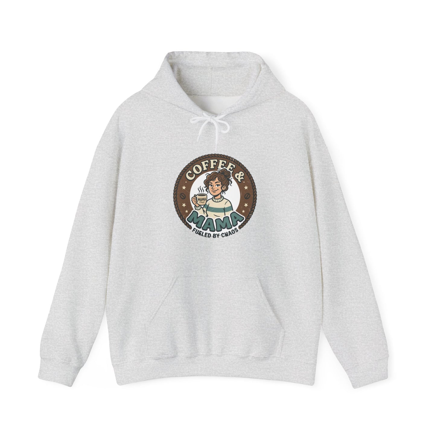 Coffee Mama Hoodie - Cute Retro Coffee Lover Pullover ("Coffee Mama - Fueled by Caffeine")