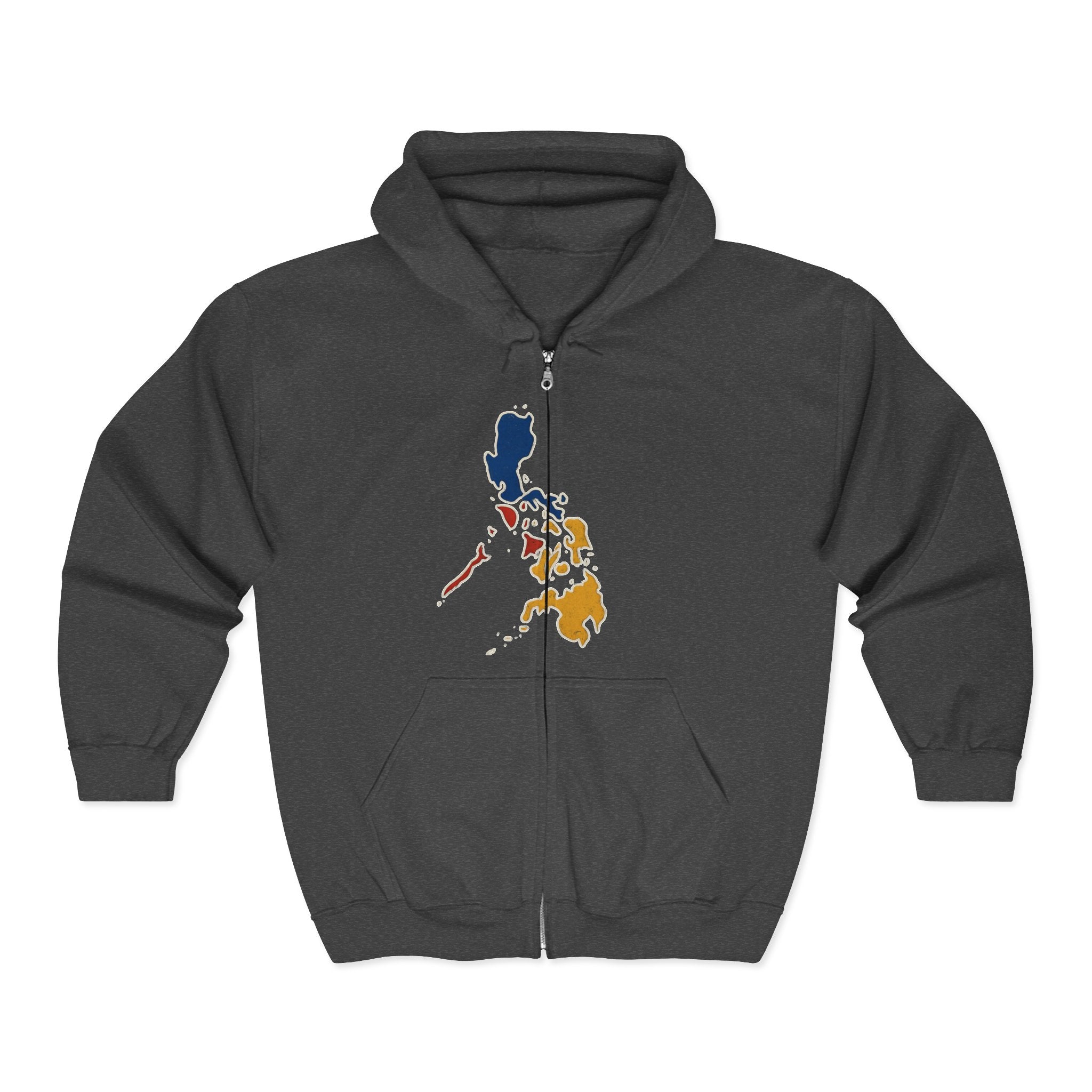 Philippines Map & Golden Eagle Zip Hoodie — Filipino Pride Full-Zip Sweatshirt