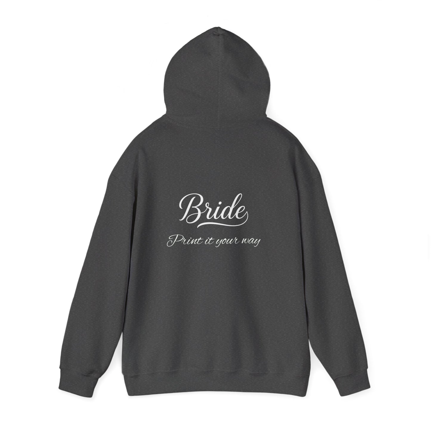 "Bride" White Script Hoodie — Bridal Wedding Party Pullover