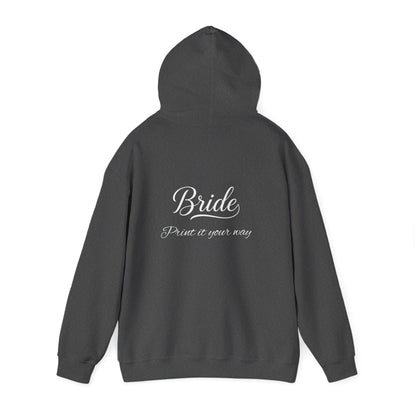 "Bride" White Script Hoodie — Bridal Wedding Party Pullover