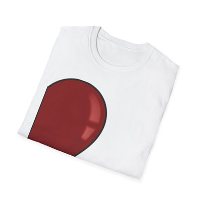 Half- Heart Half-Design T-Shirt — Minimal Red Heart Graphic Tee
