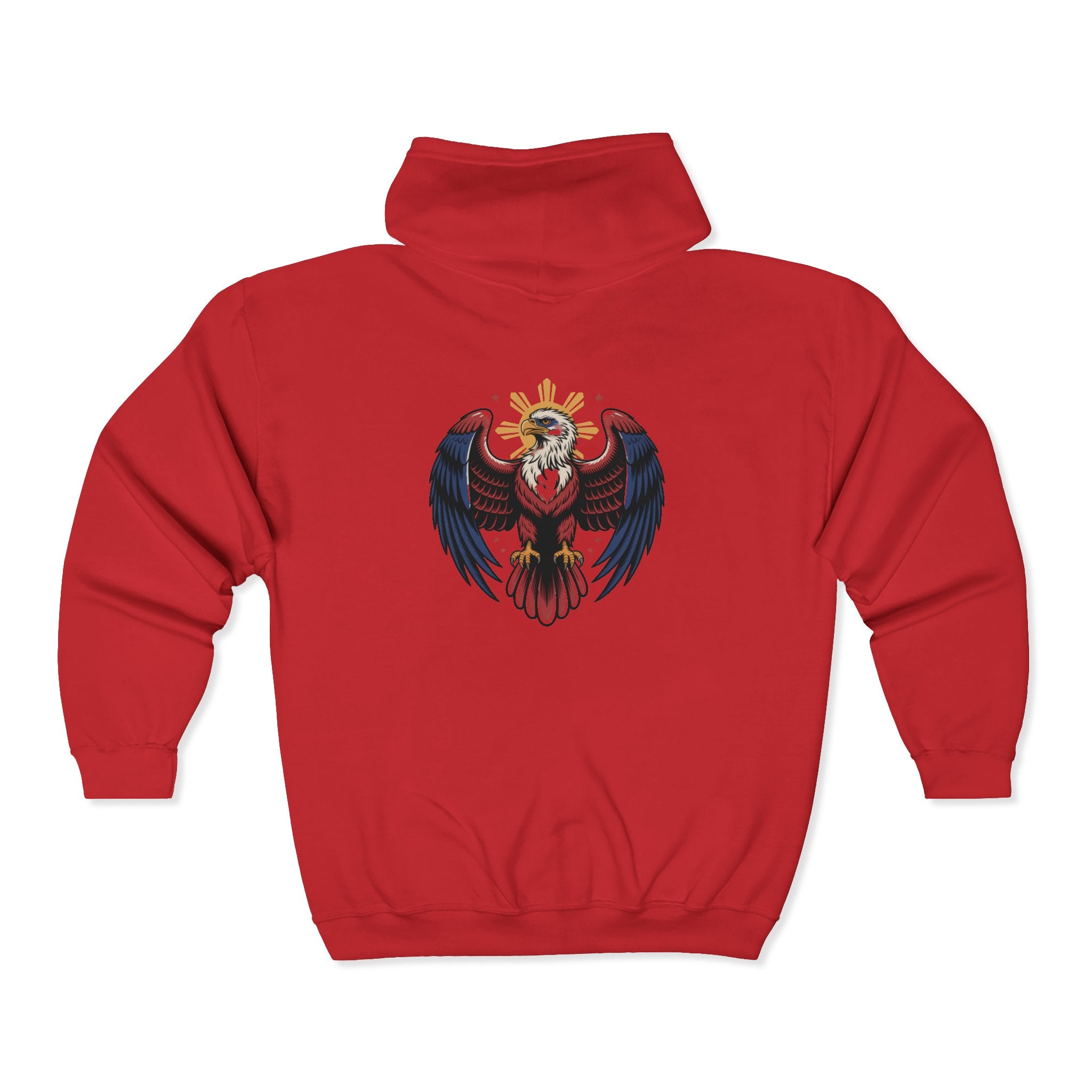 Eagle Crest Zip Hoodie — Crowned Heraldic Eagle Full-Zip Sweatshirt