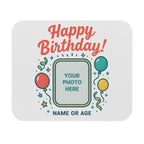 Happy Birthday Custom Photo Mouse Pad — Personalized Name or Age
