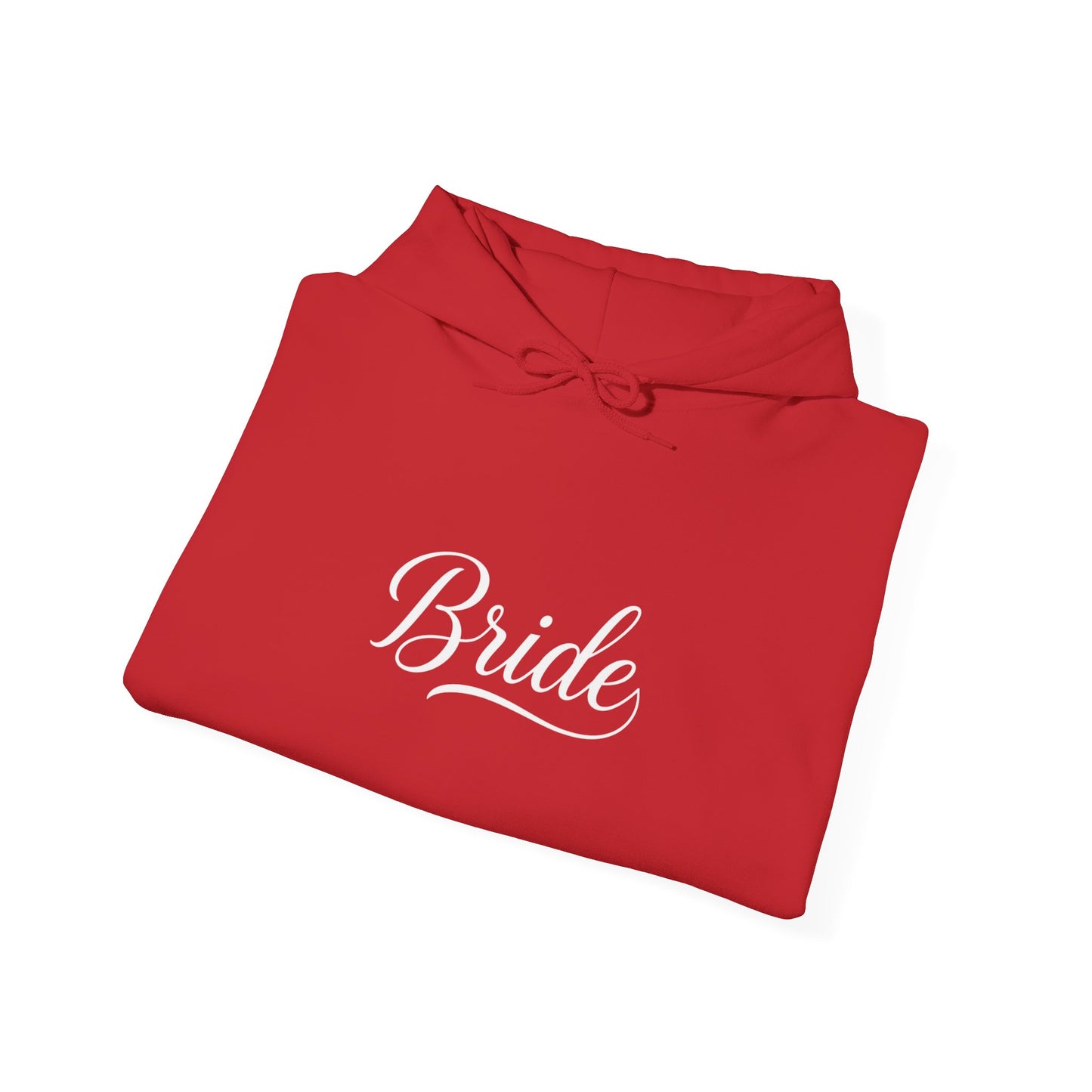 "Bride" White Script Hoodie — Bridal Wedding Party Pullover