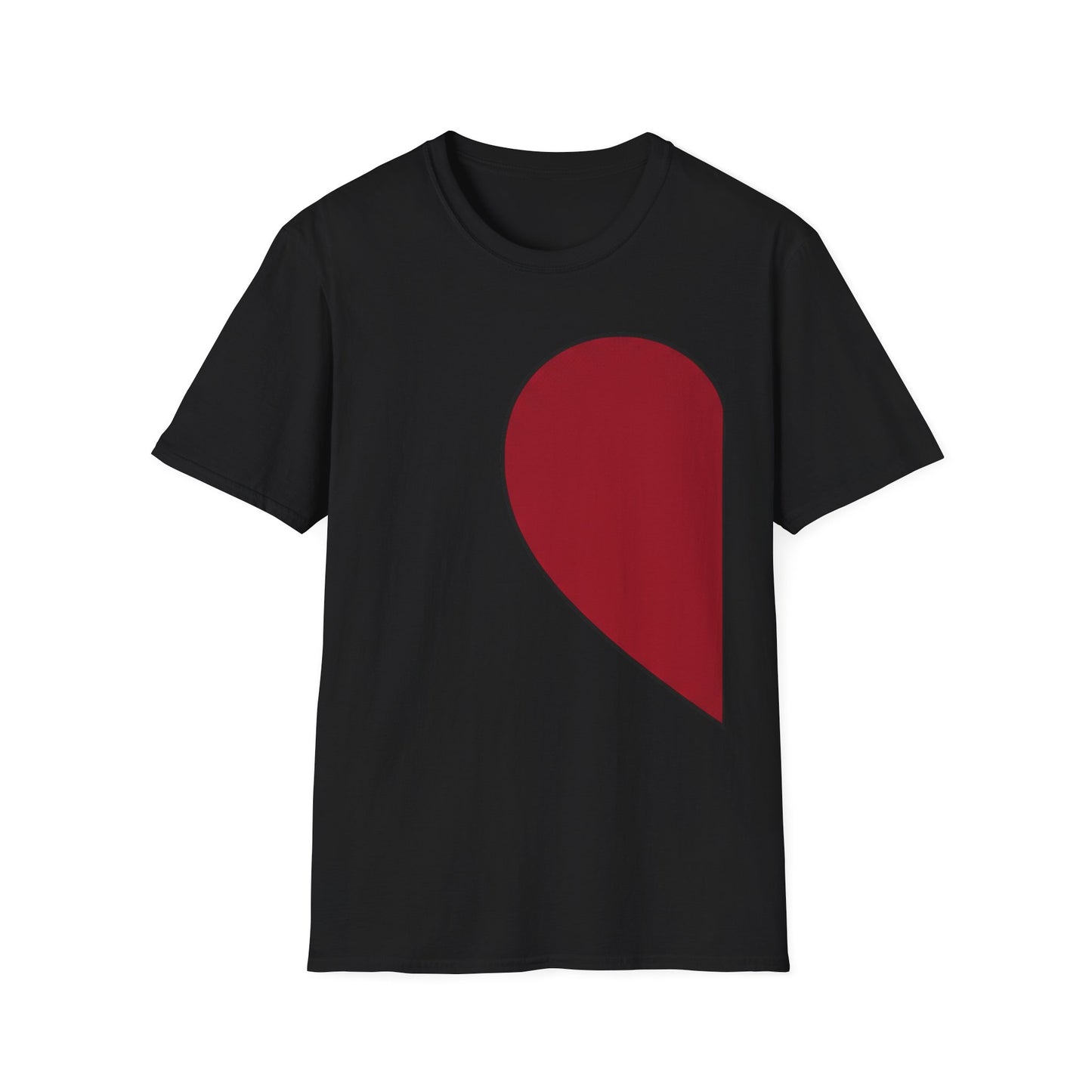 Half Heart Graphic T‑Shirt — Minimal Red Heart Tee