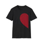 Half Heart Graphic T‑Shirt — Minimal Red Heart Tee