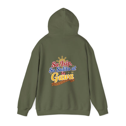 Proud Pinoy  Sa Isip Sa Salita at Sa Gawa Hoodie — Filipino Heritage Pullover
