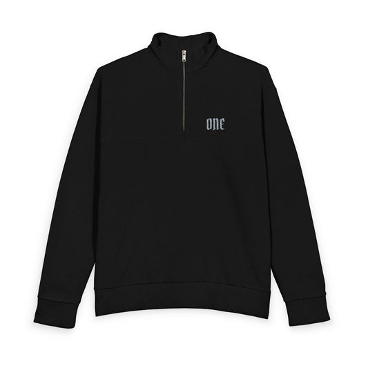ONE Black Quarter-Zip Pullover - Textured Knit Casual Top