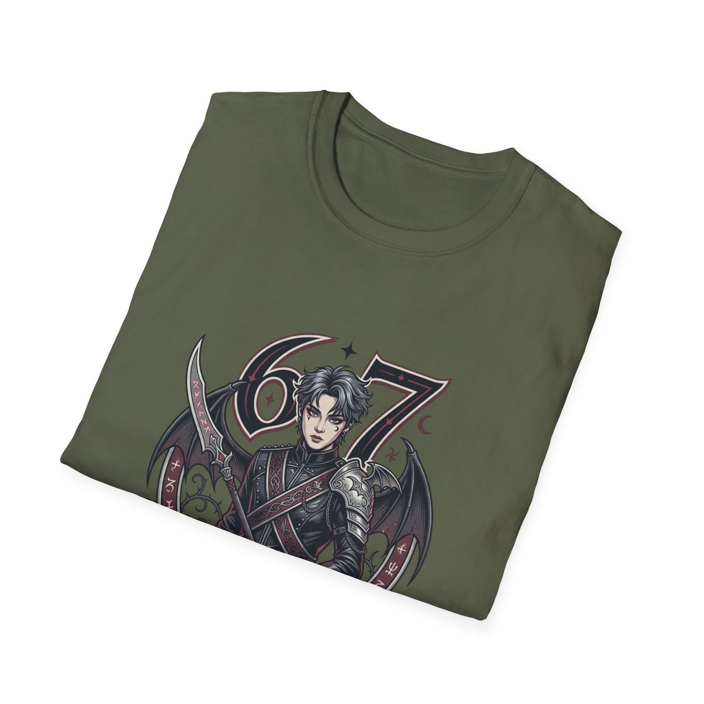 Gothic Demon Hunter T-Shirt — Knight with Wings Illustration
